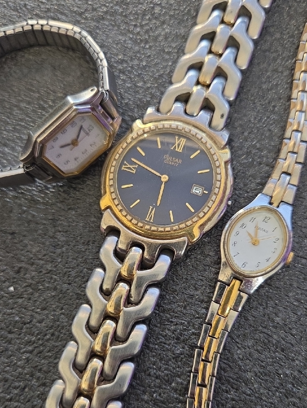 3 Vintage Not Working Pulsar 80s Watches